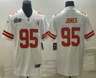 Men & Women & Youth Kansas City Chiefs #95 Chris Jones White Super Bowl LVII Patch Vapor Untouchable Limited Stitched Jersey,We sell and wholesale Men & Women & Youth Kansas City Chiefs #95 Chris Jones White Super Bowl LVII Patch Vapor Untouchable Limited Stitched Jersey on line form chian!